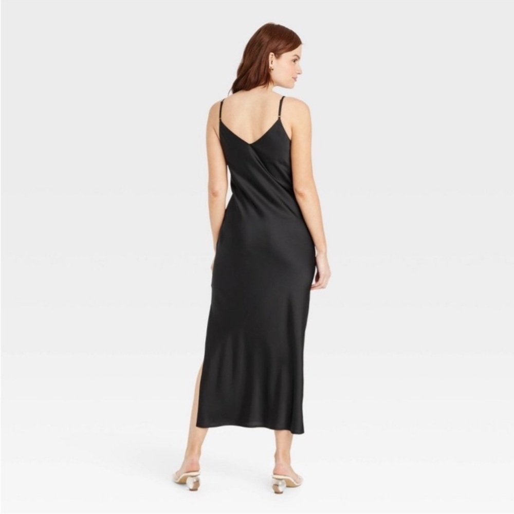 a new day Black Satin Midi Slip Dress - Picture 3 of 6